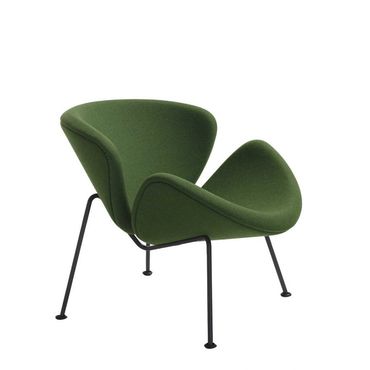 Designfauteuil Orange Slice van Artifort in groene stof en zwart stalen frame