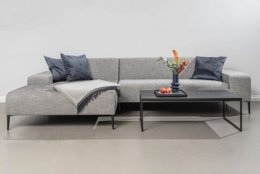 Zetel met Chaise longu in grijze stof, Ellen van Koozo, Belgisch