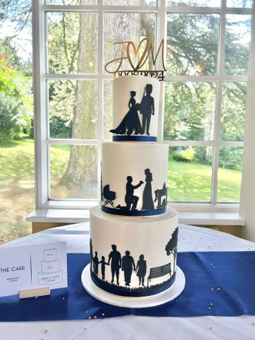 Wedding cake cake topper and additional cake decoration
