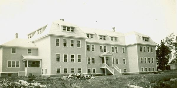 Pelican Indian Residential School when it was still new, 1930s. Diocese of Keewatin Fonds.