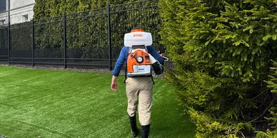 Milton homeowner receiving mosquito spraying service from BuzzSkito