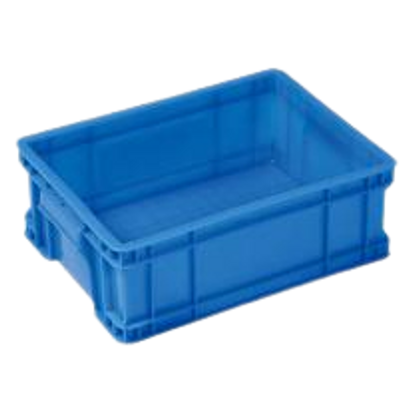 Rigid plastic crates for material storage and shipping in SCM warehouse