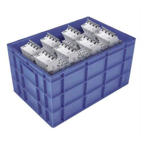 Foldable plastic crates with customized inserts for material storage and shipping in SCM