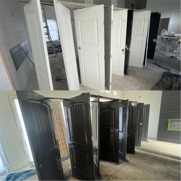 Old doors before and after a complete refinishing