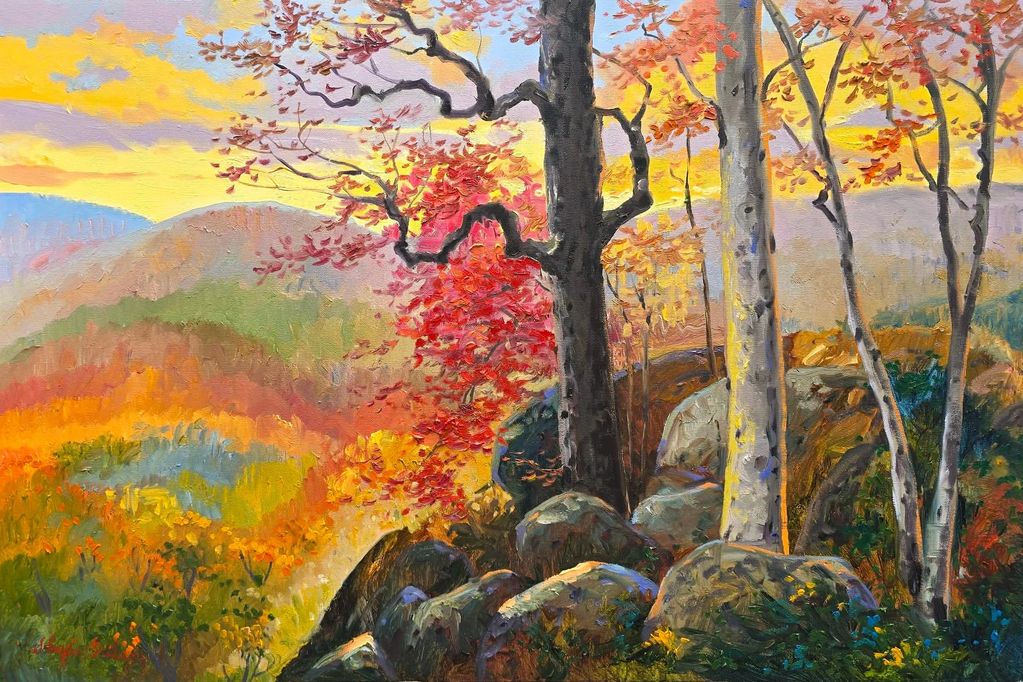 Fall color of the Blueridge mountains. Schaefer Miles