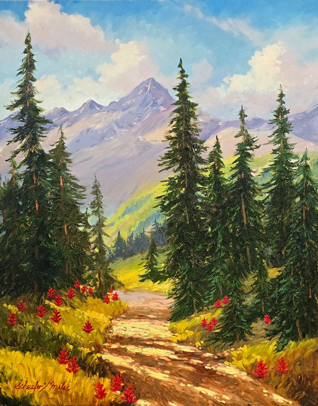 Mountain Top Glory, original oil of Shrine Ridge Mount of the Holy Cross by Schaefer Miles