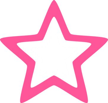 Pink star outline on white background.