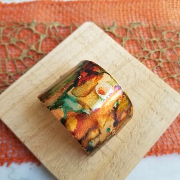 Handmade artisan copper alcohol ink hair barrette. Louisville, KY, Kentucky, Crestwood