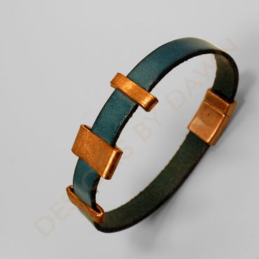Handmade artisan copper patina tubing leather bracelet. Louisville, KY, Kentucky, Crestwood