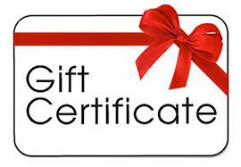 gift certificate for gifts for friends birthdays weddings mothers day Christmas