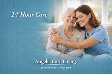 Caregiver providing 24-hour care to support a senior day and night.