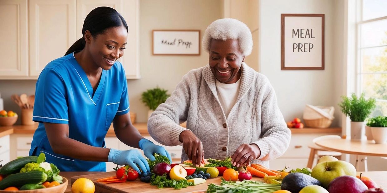 A caregiver with water in a cup for medication