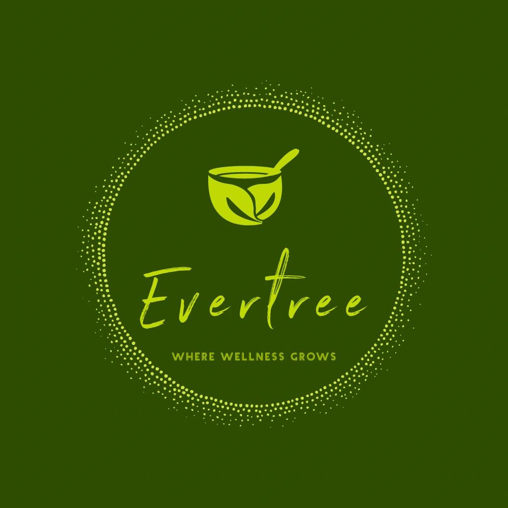 EverTree wellness logo with a green herbal bowl and leaf design.