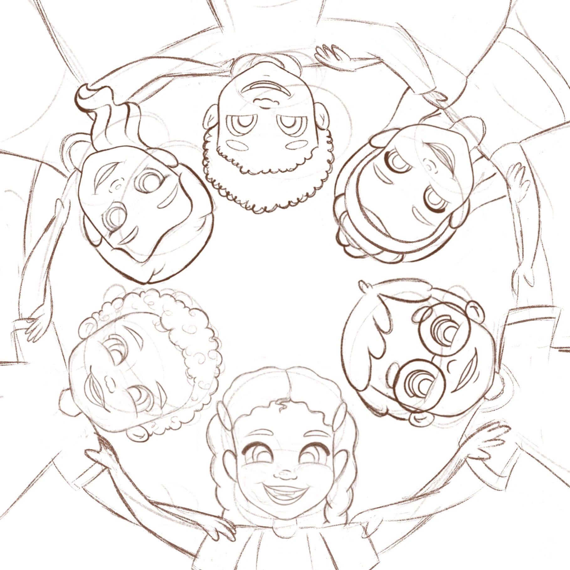 Freedom Friends Circle Coloring Page