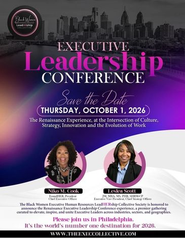 Promotional flyer for the Executive Leadership Conference on October 1, 2026, in Philadelphia.