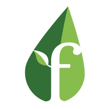 Green leaf logo with letter 'f'.