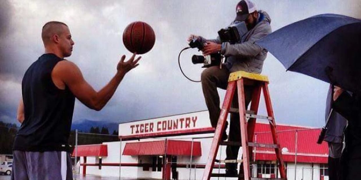 Behind the scenes photo of the making of Never Too Late