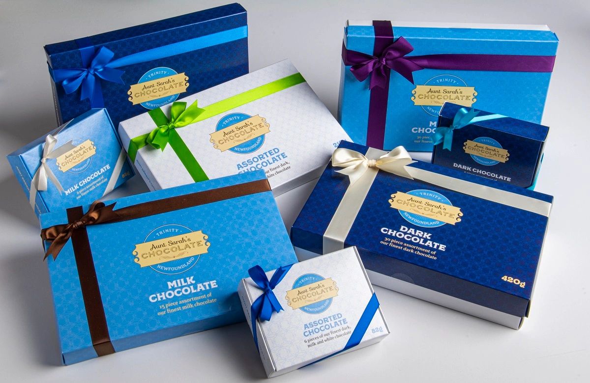 Collection of Aunt Sarah's chocolate gift boxes