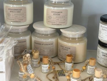 Jar candles and car fresheners