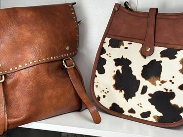 Cow print purses