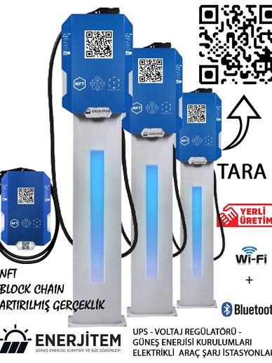 Elektrikli araçlar için kurulmuş modern bir araç şarj istasyonu görseli.