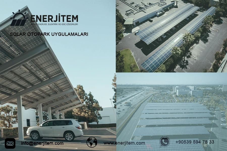 Güneş panelli elektrikli araç şarj istasyonunun dış ortam görseli