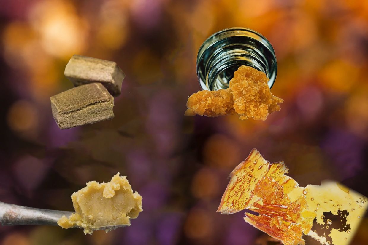 Various cannabis concentrates on display.