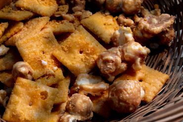 Food Photography: Cheese And Popcorn Snack Mix