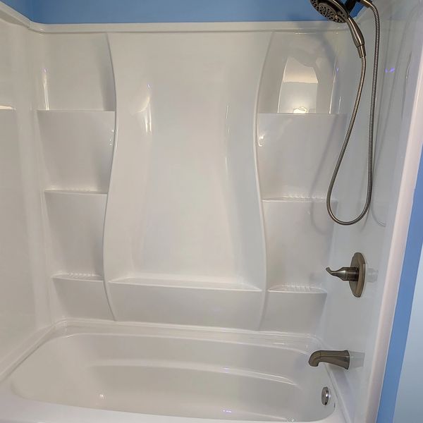 Fiberglass tub surround install, eco budget bathroom remodel, House MD South Jersey, Blackwood