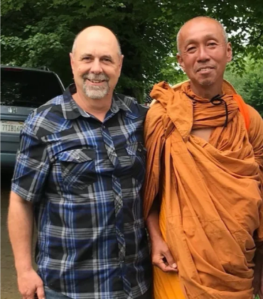 Jeff Ginter and a Buddhist Monk who met in Ohio as he was walking across America.
