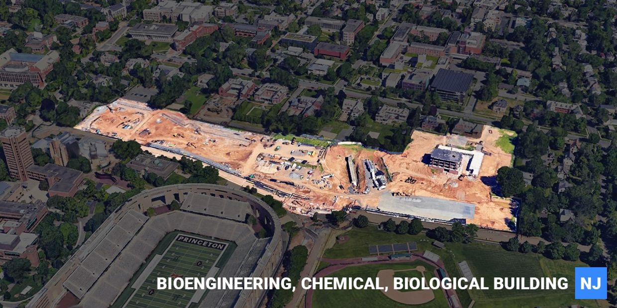 Princeton's newest Bioengineering Building being constructed for the 2026 semester.