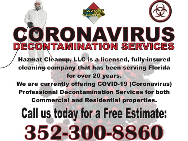 coronavirus disinfection services and covid-19 cleanup services