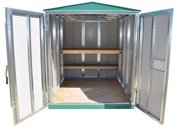 INSIDE VIEW OF MODULAR CONTAINER WITH PEAK ROOF