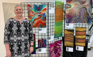 Debbie art gallery showing at Savoir-Fare event at the Grey Sky Gallery in downtown Seattle.