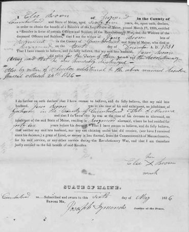 Widow's Declaration of Elcy Brown