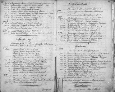 1786 book of marriages by town