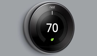 Google Nest Thermostat, given away with the Habitat home energy efficiency program.
