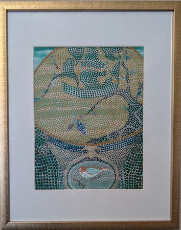 11x14 unframed
Acrylic Paint, Paper
African American Art Dotted
Item # 0018