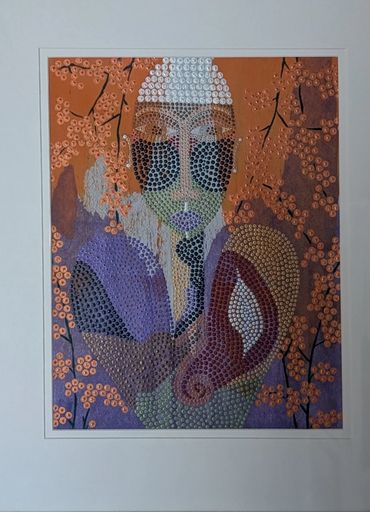 11x14 unframed
Acrylic Paint, Paper
African American Art Dotted
Item # 00