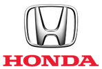 The Honda logo with a silver 'H' and red text.