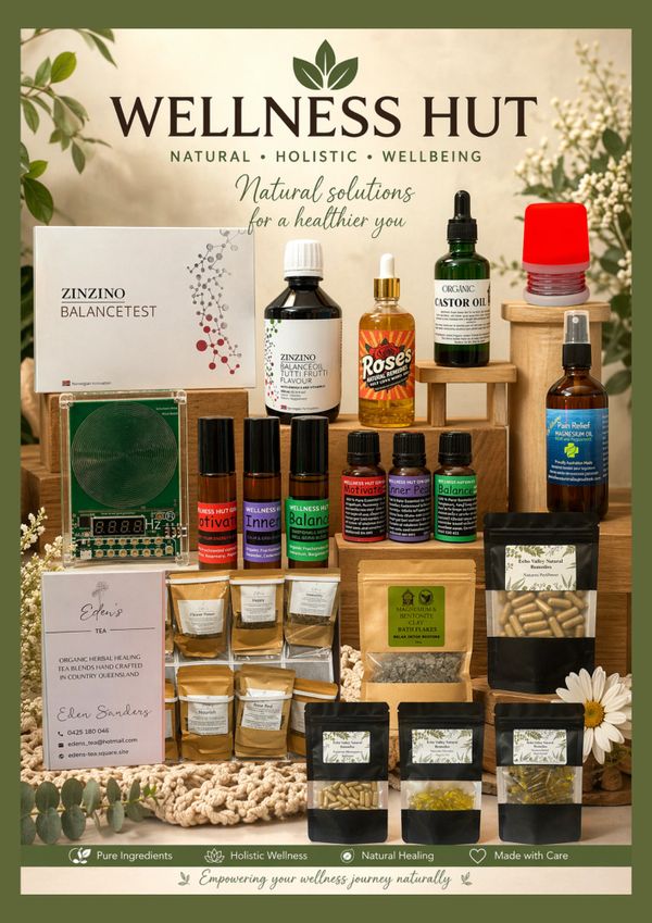 Wellness Hut offers natural, holistic products for wellbeing and healing.