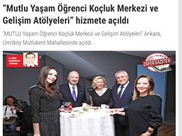 Mutlu Yaşam Öğrenci Koçluk Merkezi ve Gelişim Atölyeleri” hizmete açıldı