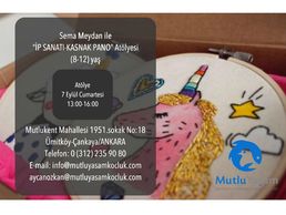 Sema Meydan ile "İp Sanatı-Kasnak Pano" Atölyesi (8-12 Yaş)
02/09/2019