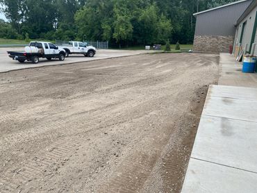 Crushed Concrete installation and grading for Great Lakes parking lot before paving