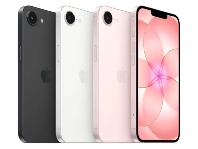 Quatro smartphones iPhone em quatro cores diferentes.