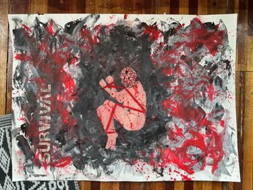 Mixed media figurative painting
