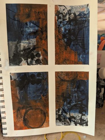 Mixed media abstract mini paintings