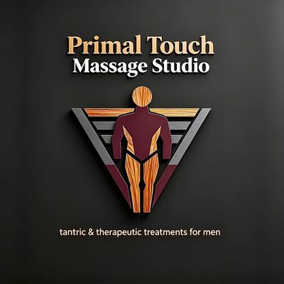 Logo for Primal Touch Massage Studio specializing in men's tantric and therapeutic treatments.