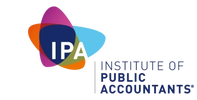 Logo of the Institute of Public Accountants with colorful design.