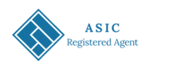 Logo of ASIC Registered Agent in blue with a diamond shape.
